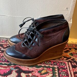 Comptoir Des Cotonniers Black and Brown Wedge Shoes